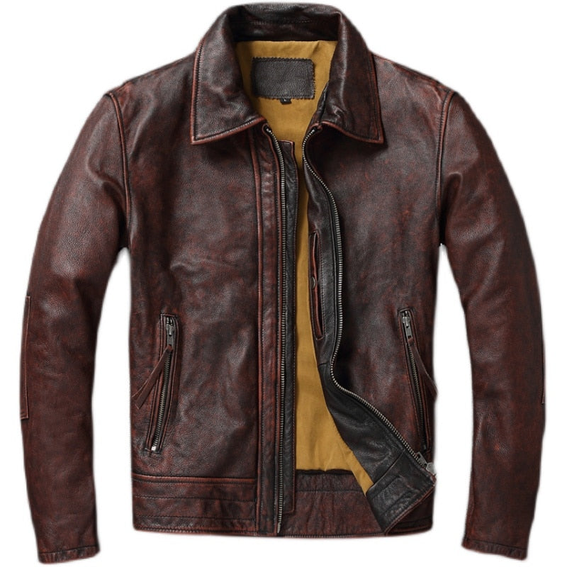 Vintage Style Leather Jacket Clearance One Size 