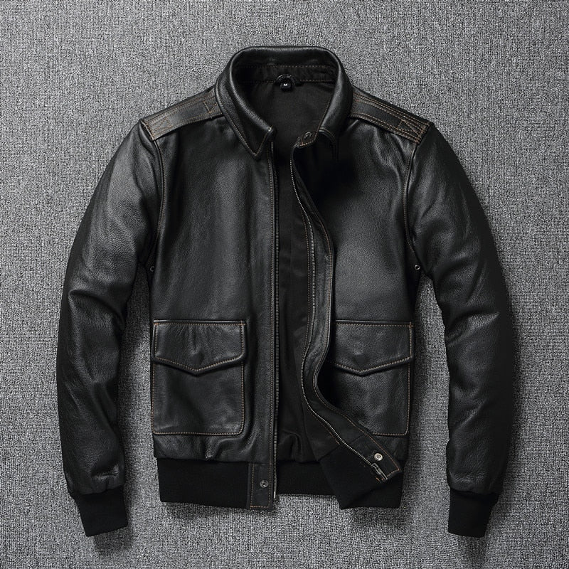 Classic A2 Aviator Style Genuine Leather Coat