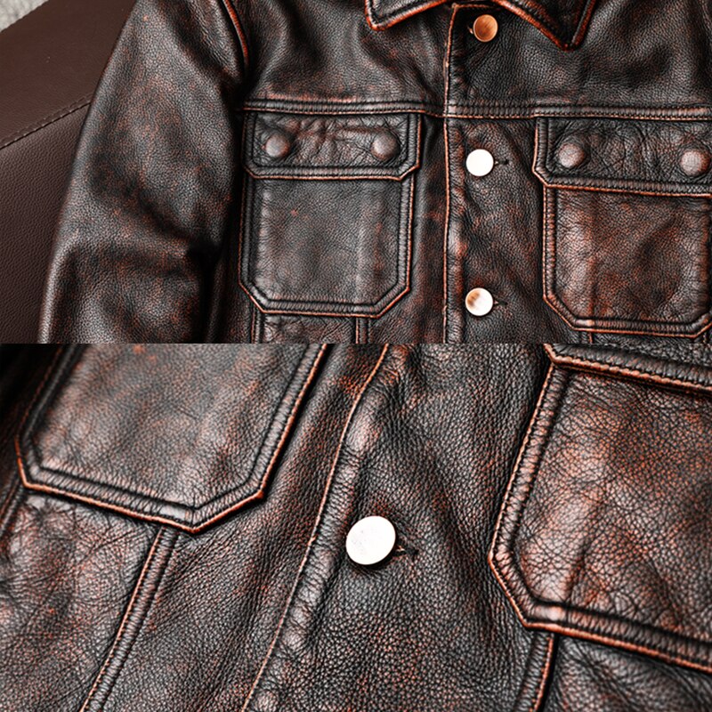 Men's Vintage Leather Jacket One Size