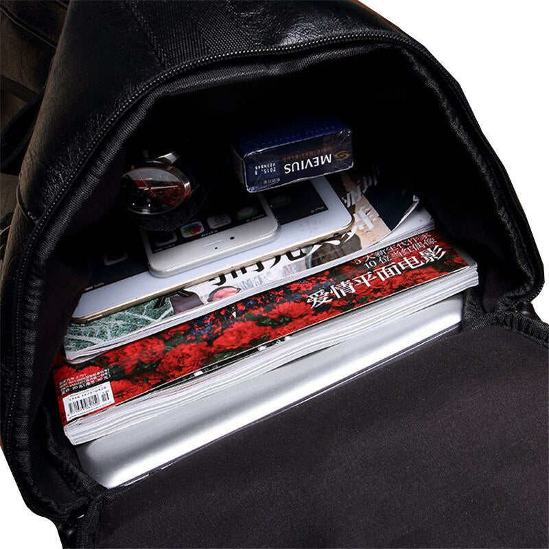 Multifunction Leather Backpack, PU Leather Travel Bag (Eco-leather)