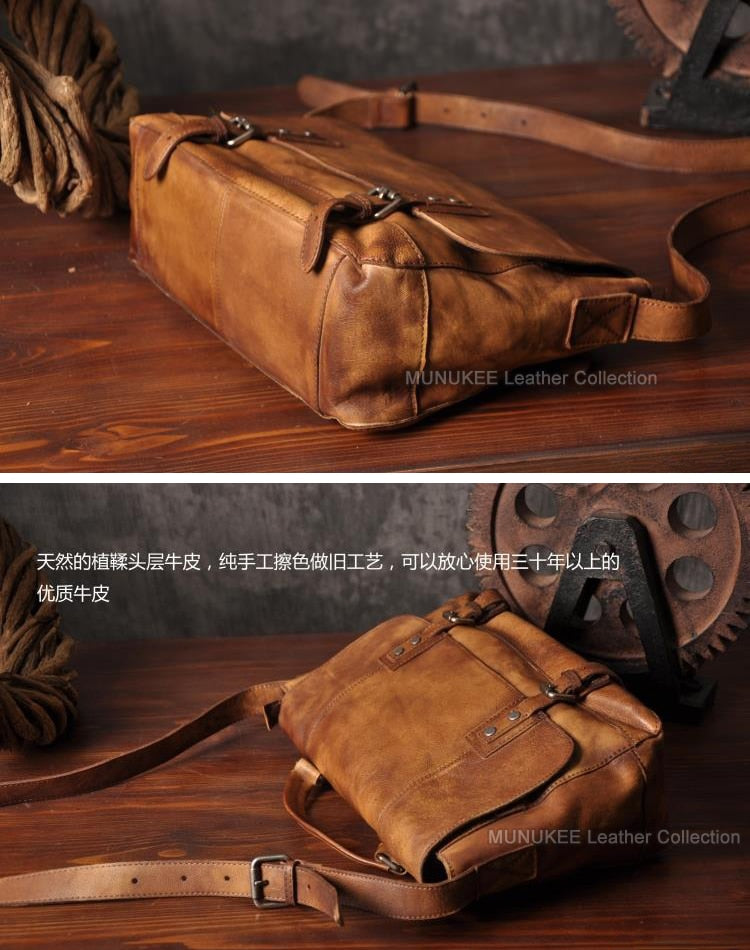 Vintage Genuine Leather Suitcase