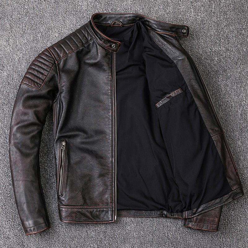 Men's Genuine Leather Jacket Clearance Sale One Size