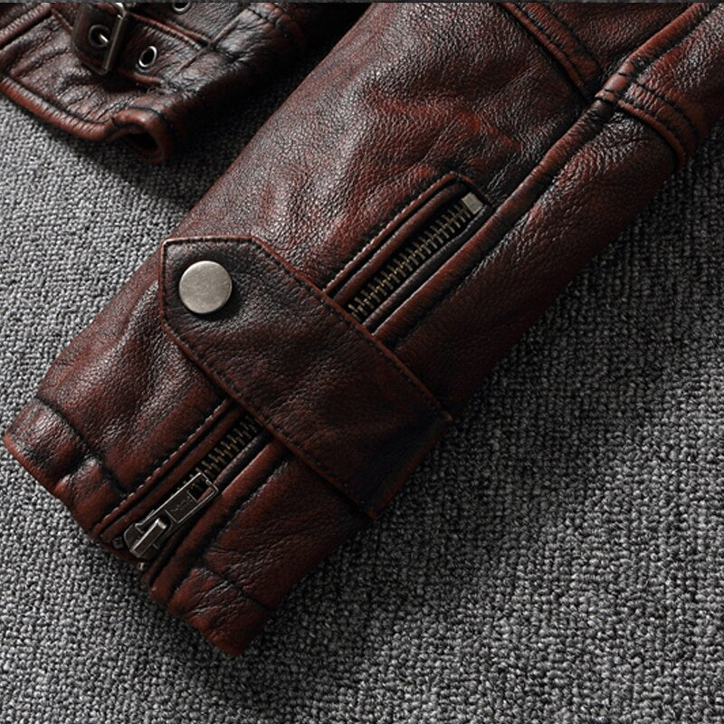 Vintage Style Leather Jacket Clearance One Size 