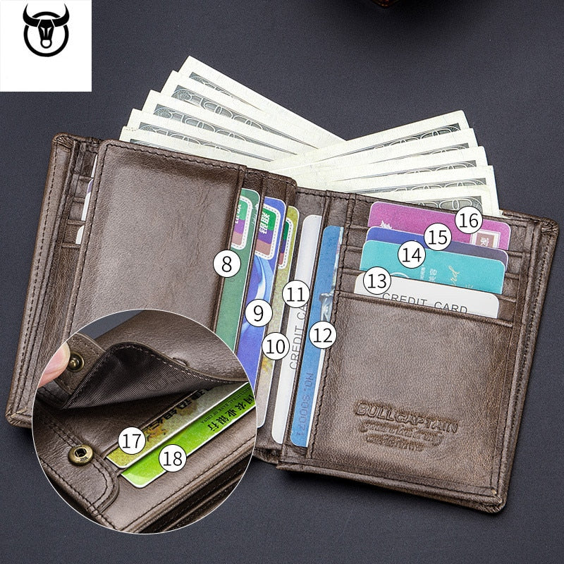 Bullcaptain Genuine Leather Fashion Wallet