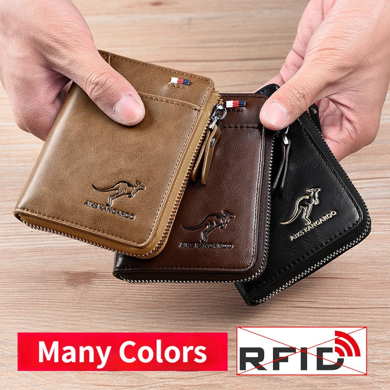 PU leather (Eco-leather) wallet, kangaroo design