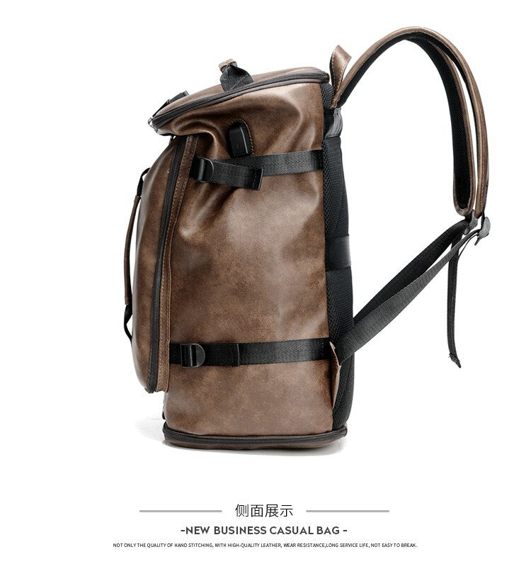 Large hiking backpack PU leather (Eco-leather)