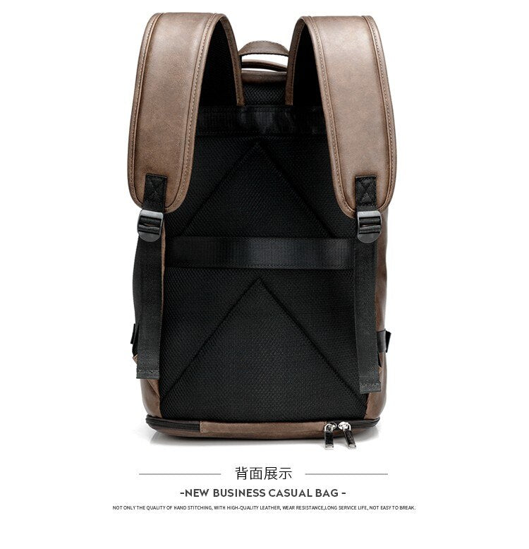 Large hiking backpack PU leather (Eco-leather)