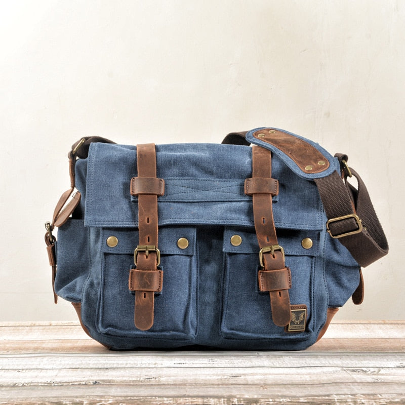 Vintage canvas leather expedition bag