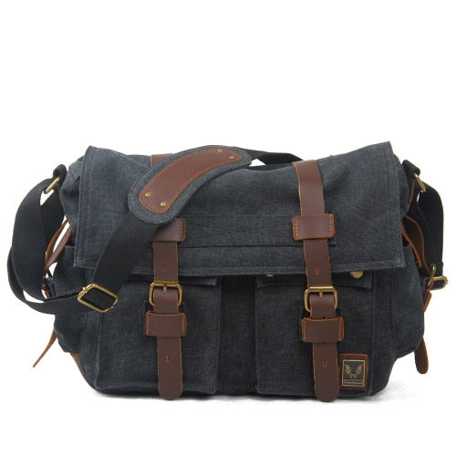 Vintage canvas leather expedition bag