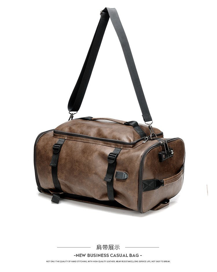 Large hiking backpack PU leather (Eco-leather)
