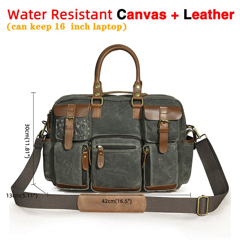 Genuine cowhide leather multi-pocket briefcase bag