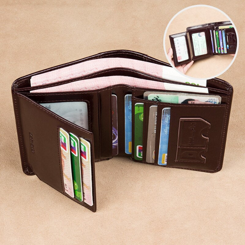 Genuine leather wallet for men office design