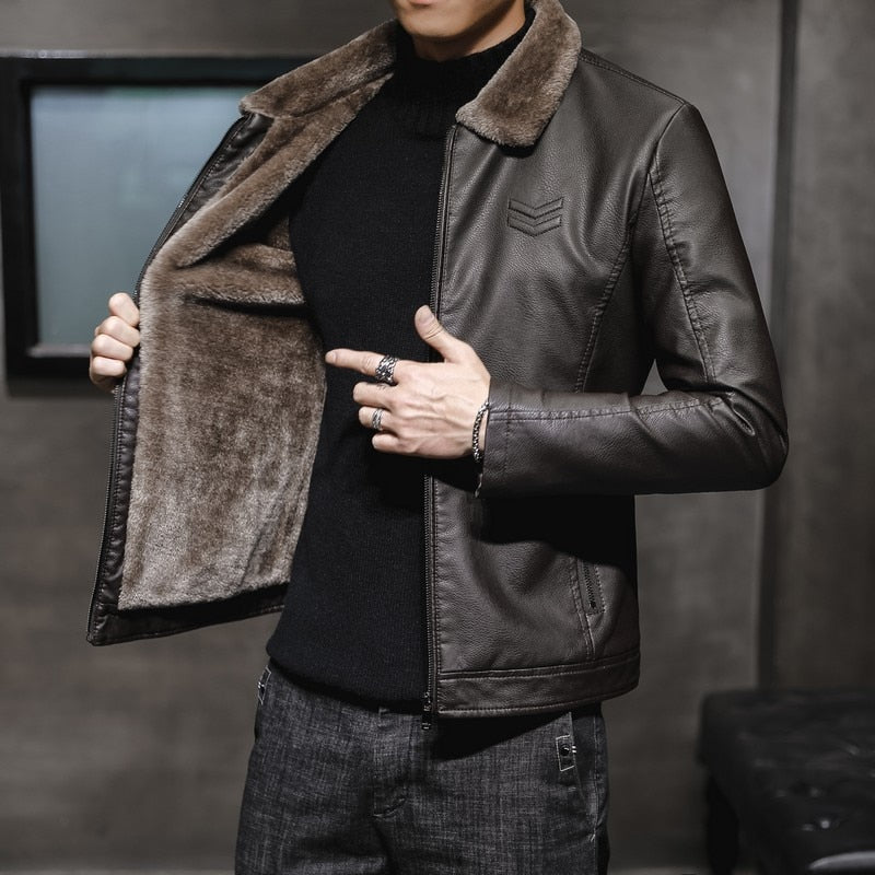Fashion PU (Eco-leather) chiporro jacket
