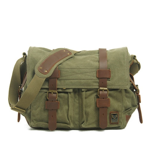 Vintage canvas leather expedition bag