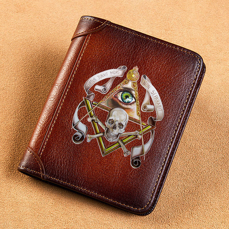 Genuine Leather Masonic Style Wallet
