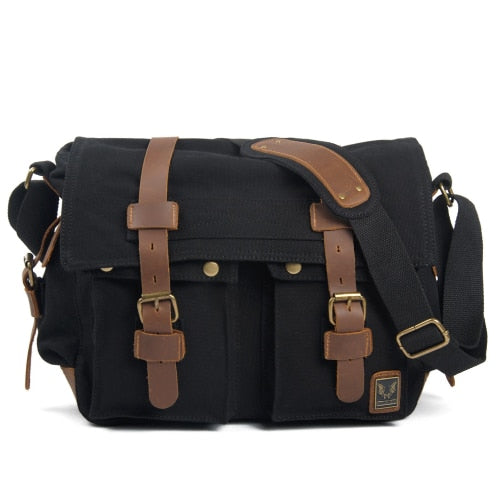 Vintage canvas leather expedition bag