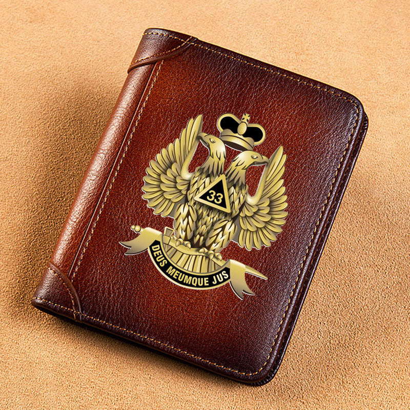 Genuine Leather Masonic Style Wallet