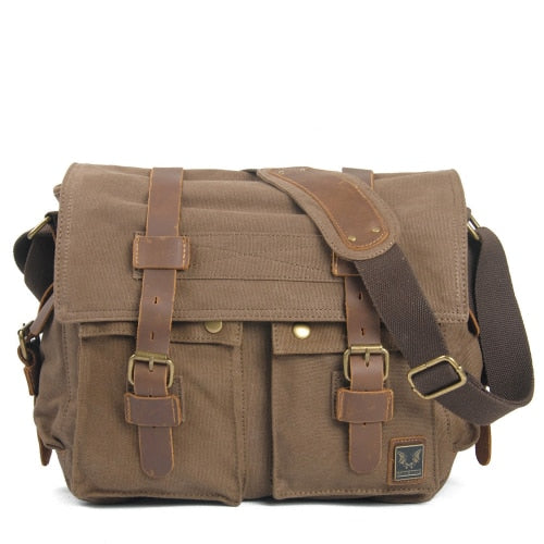 Vintage canvas leather expedition bag