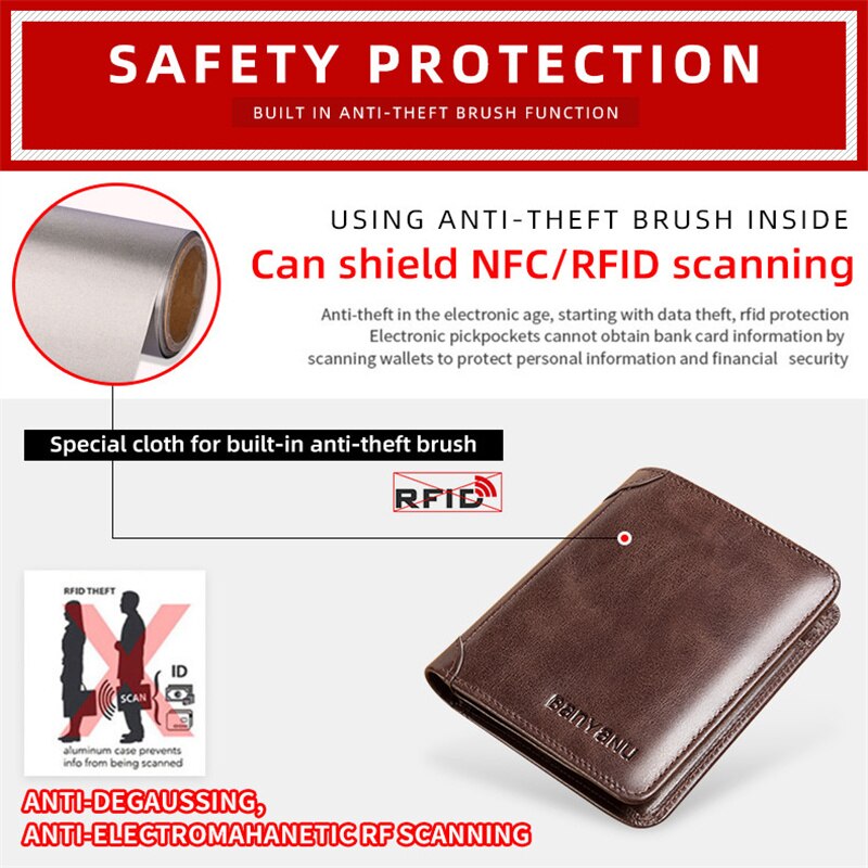 Genuine leather wallet for men office design
