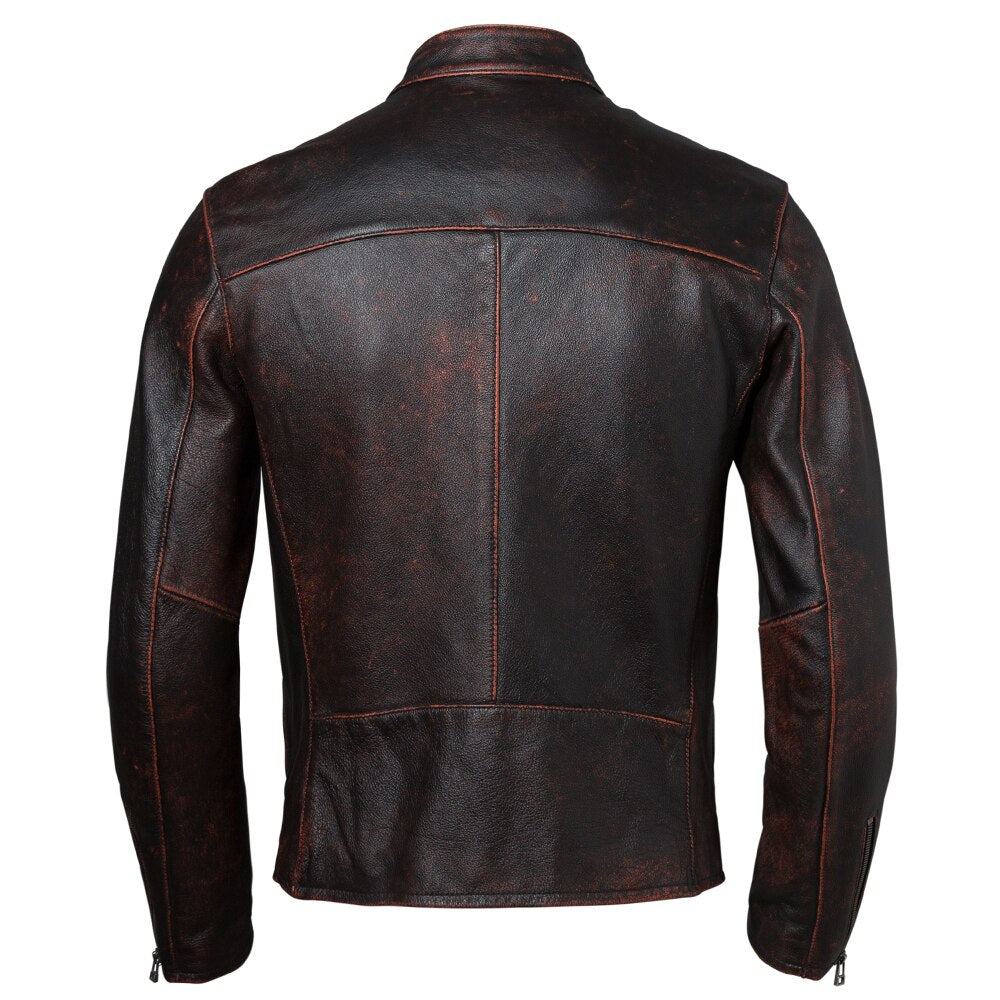 100% natural leather fitted jacket