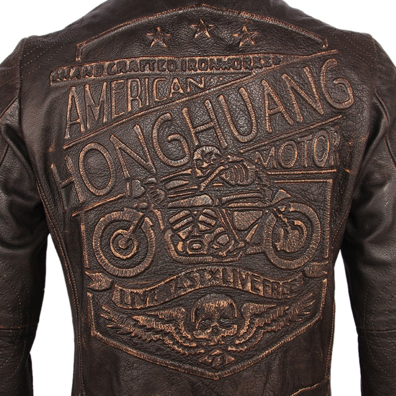 Vintage Leather Biker Jacket