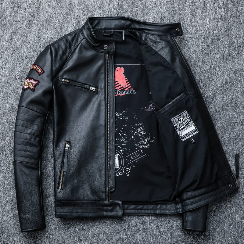 2022 Embroidered Leather Biker Jacket
