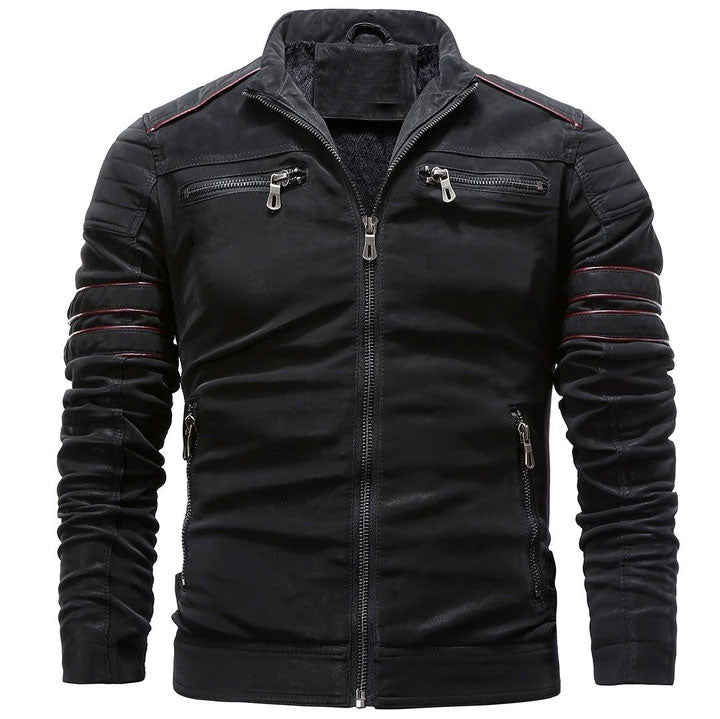 Men's winter PU leather jacket