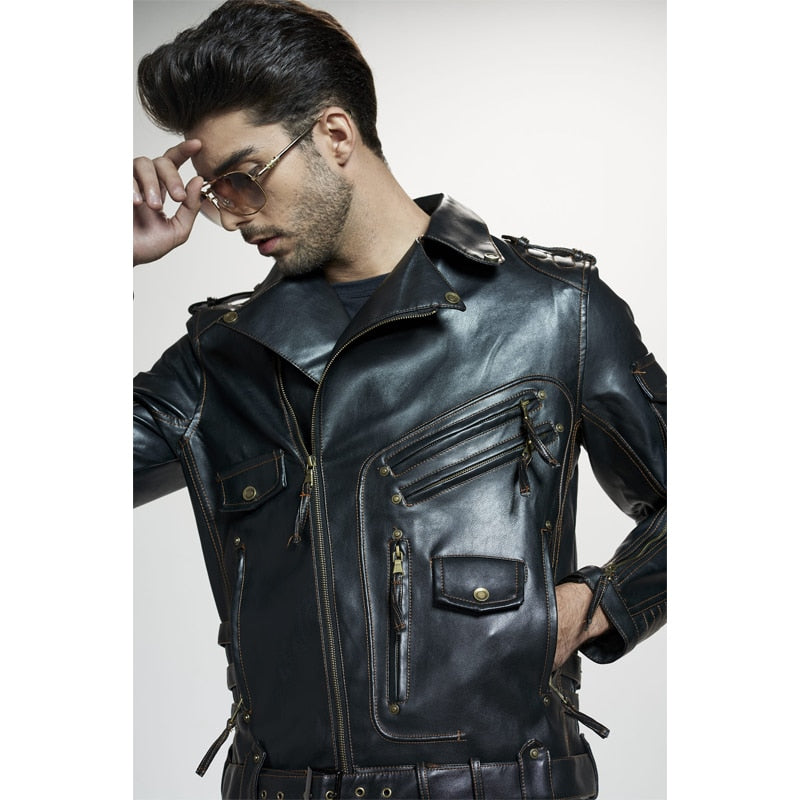 Mountainskin Men's Pu Leather Jacket