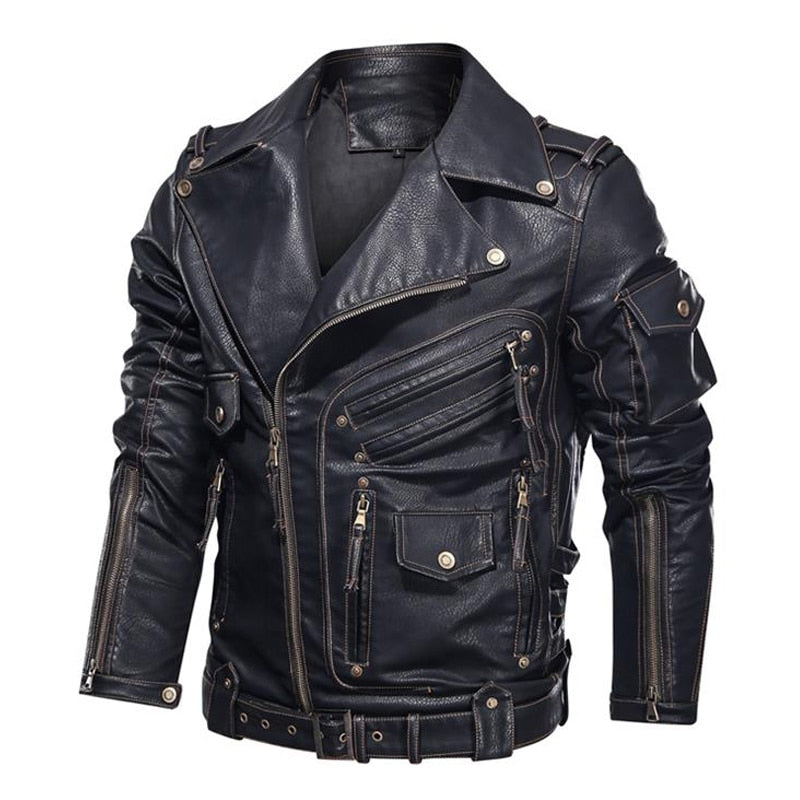 Mountainskin Men's Pu Leather Jacket