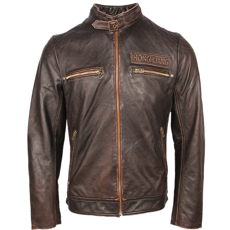 Vintage Leather Biker Jacket