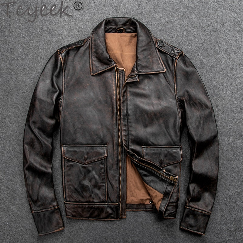 Cowhide winter jacket