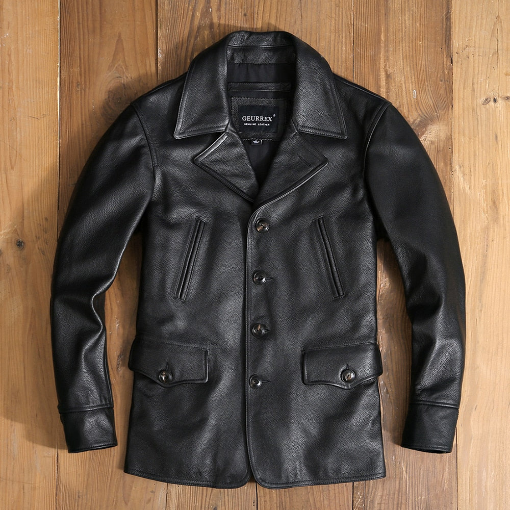 Men's Genuine Leather Coat 2022
