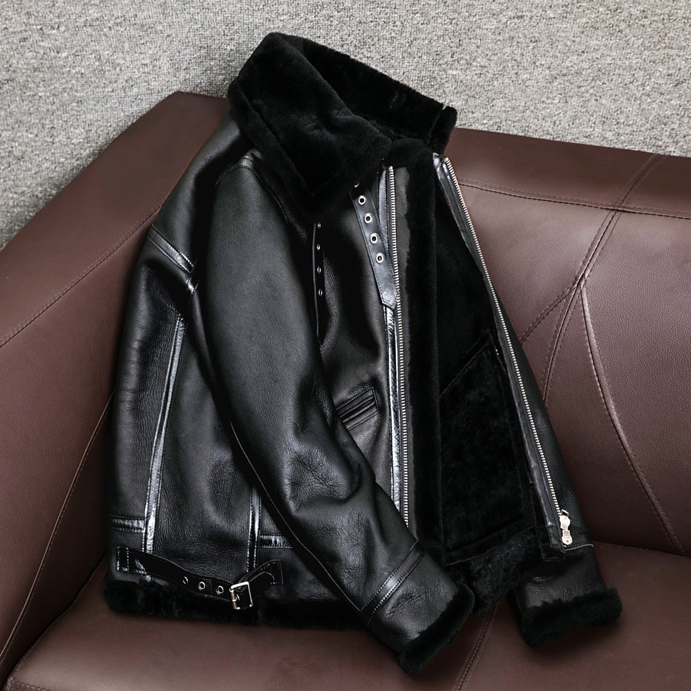 warm leather coat jacket