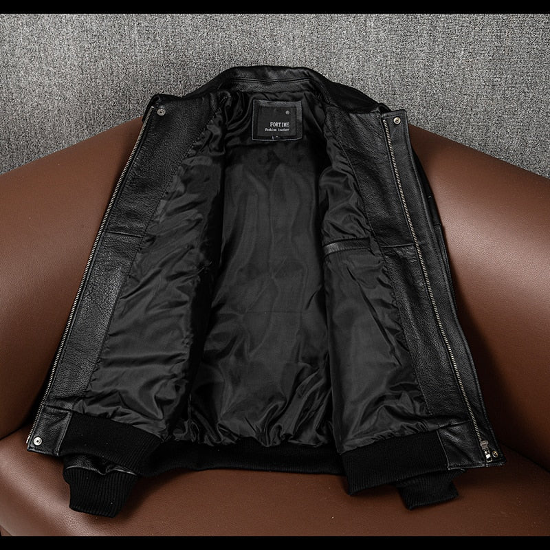 Leather jacket with prints 2022