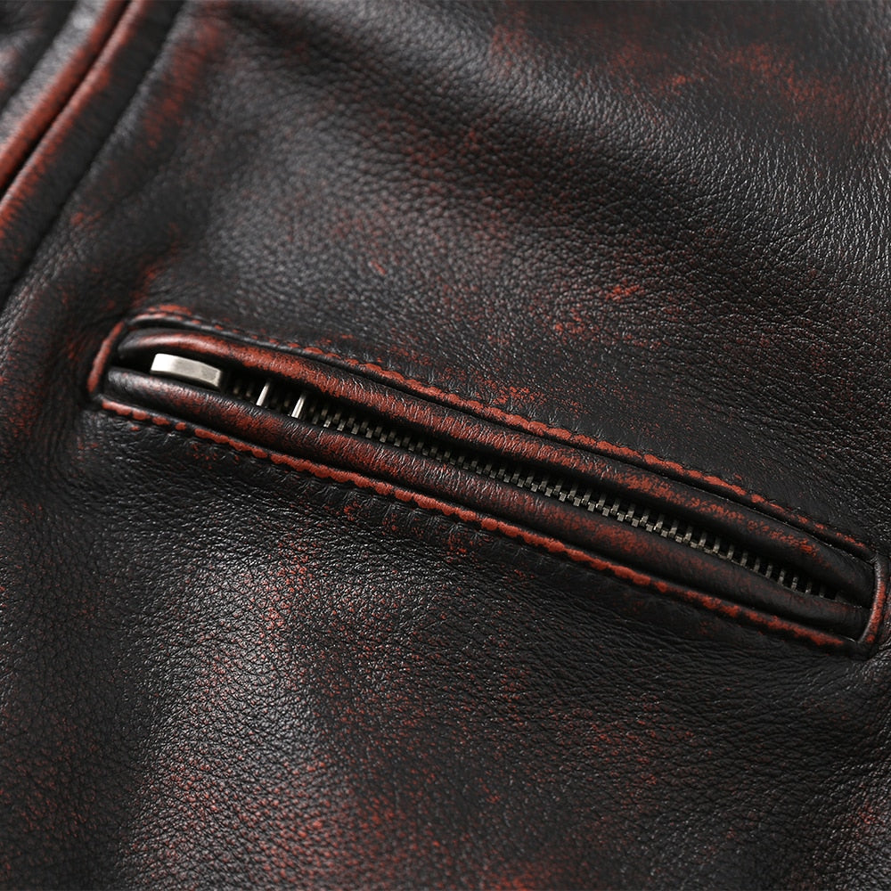 100% natural leather fitted jacket