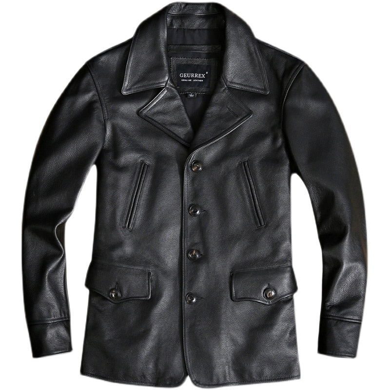 Men's Genuine Leather Coat 2022