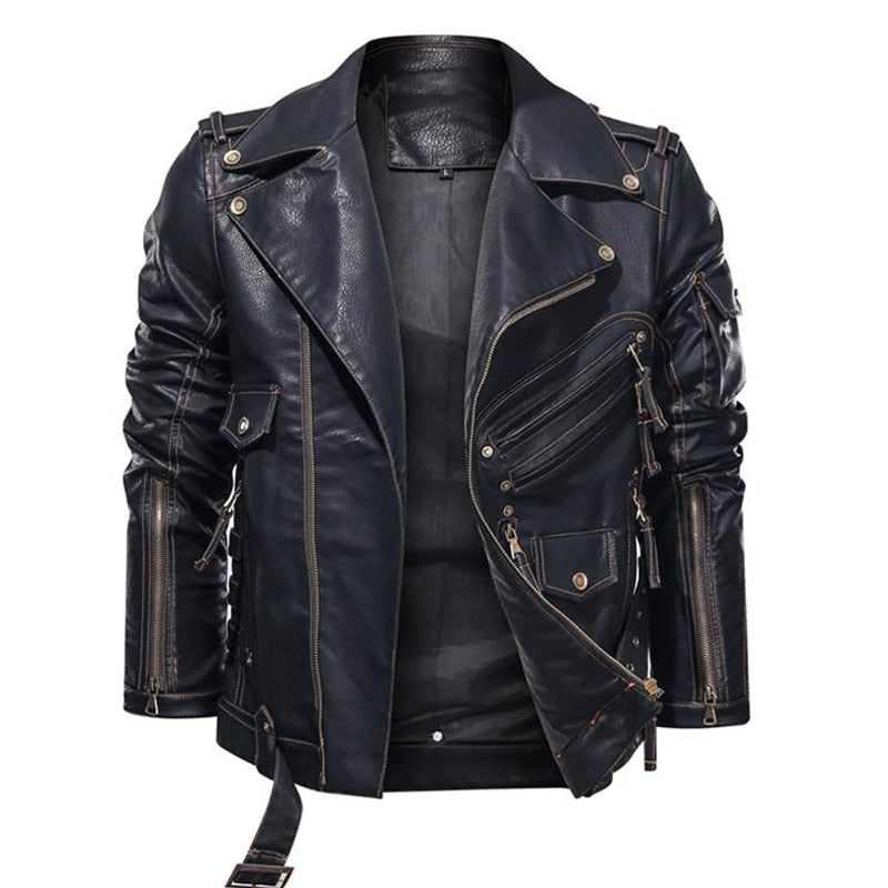 Mountainskin Men's Pu Leather Jacket