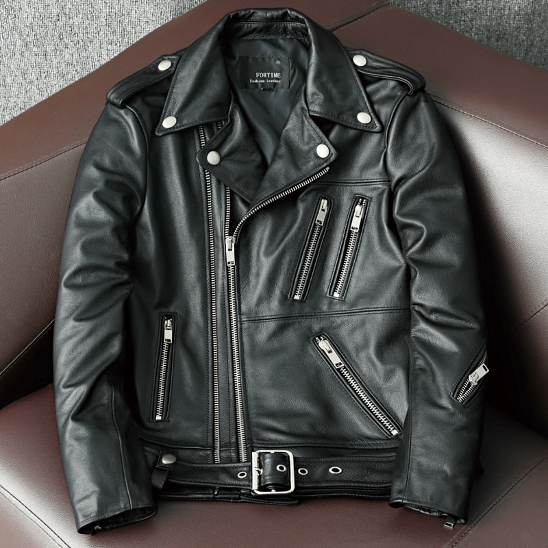 Men's genuine leather jacket 2022