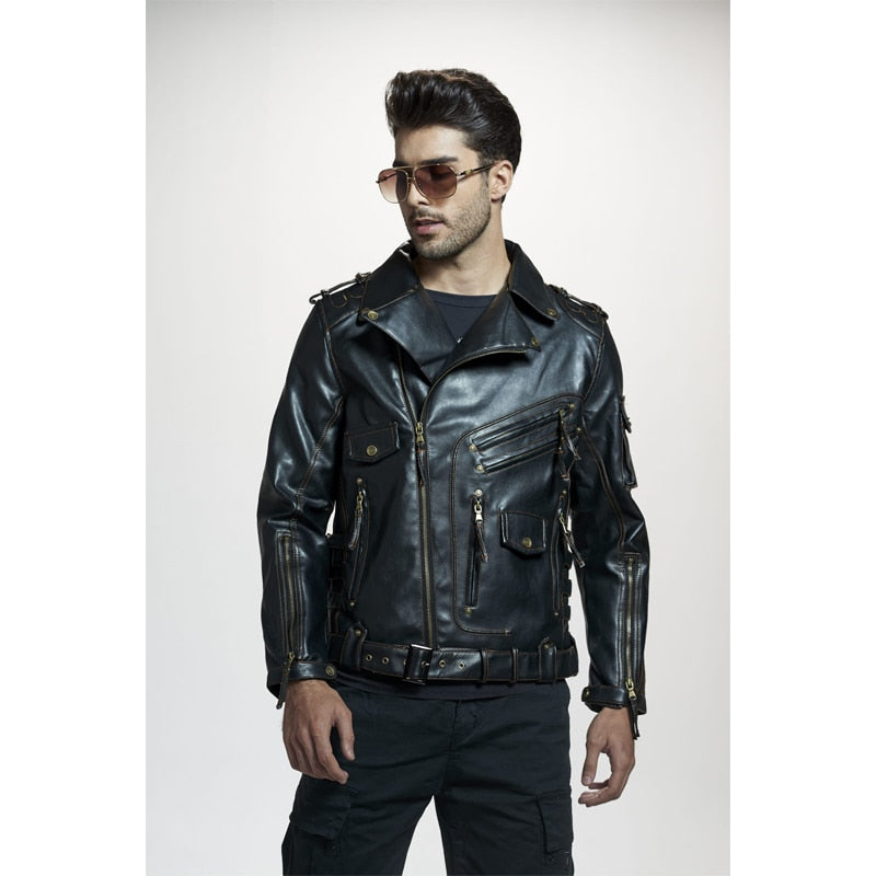 Mountainskin Men's Pu Leather Jacket