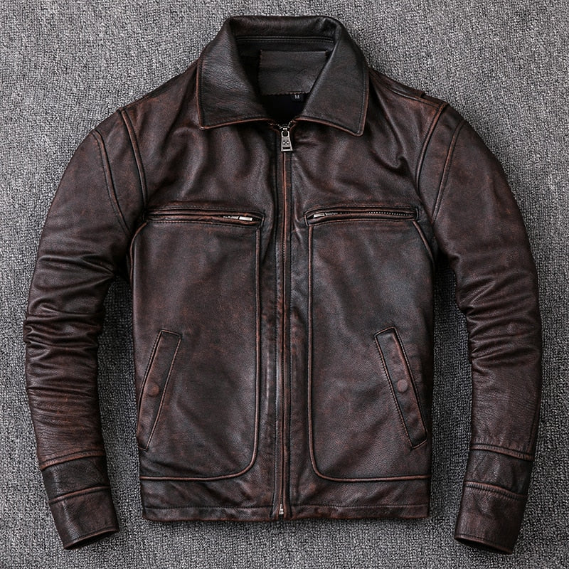 Genuine leather and suede jacket