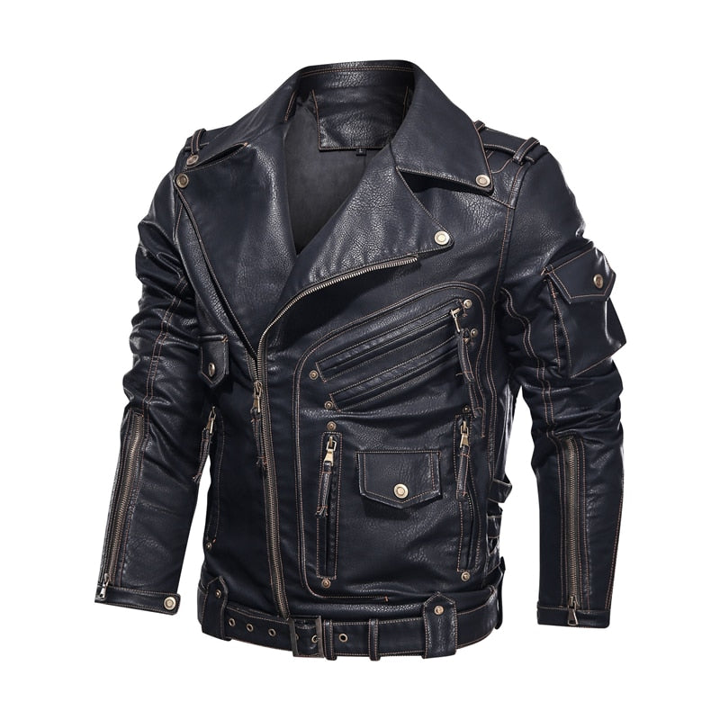 Mountainskin Men's Pu Leather Jacket