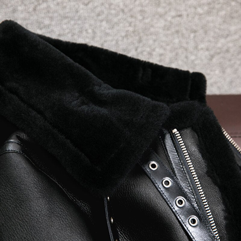 warm leather coat jacket