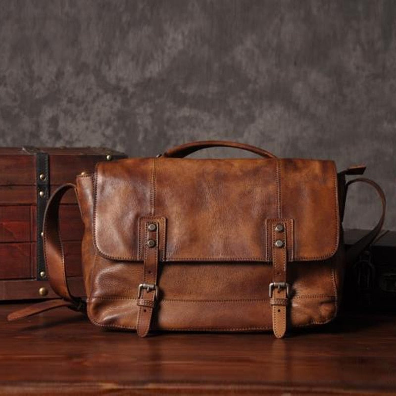 Vintage Genuine Leather Suitcase