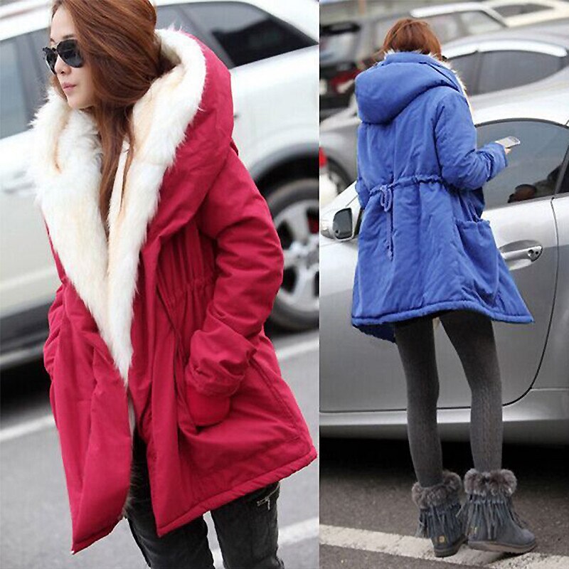 Women's warm fur parka