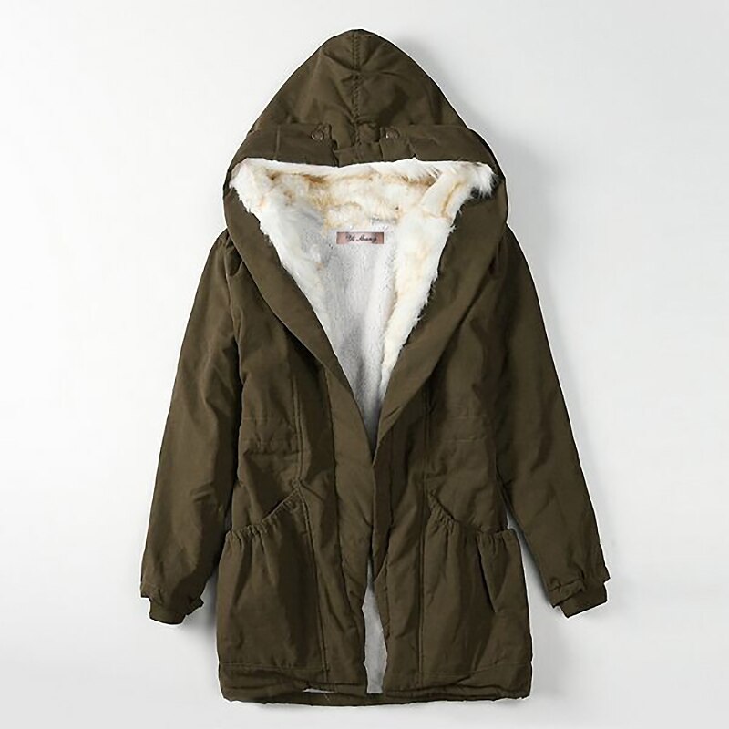 Women's warm fur parka