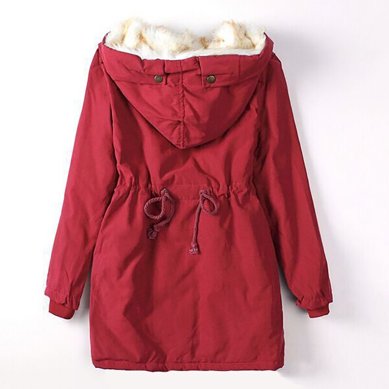 Women's warm fur parka