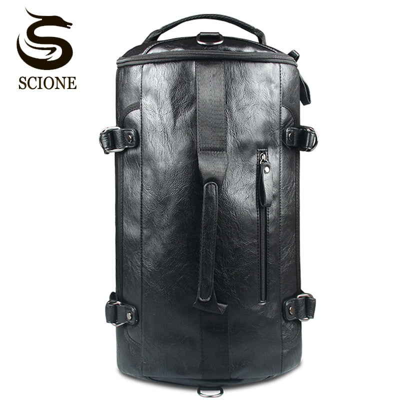 Multifunction Leather Backpack, PU Leather Travel Bag (Eco-leather)