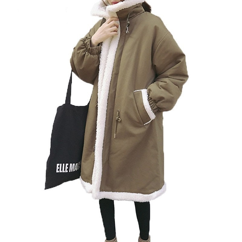 Women's wool coat with hood