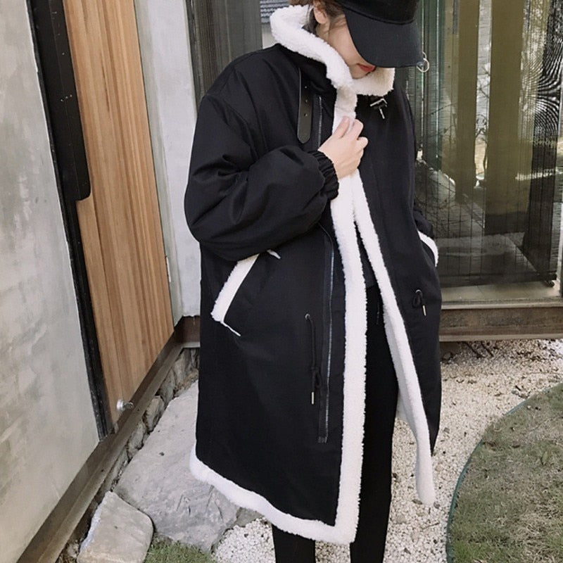 Women's wool coat with hood