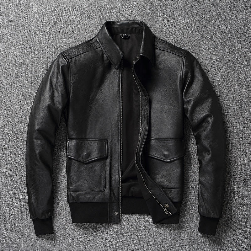 Classic A2 Aviator Style Genuine Leather Coat